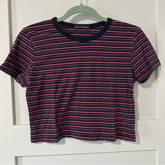 Brandy Melville Striped Cropped Tee - Picture 2 of 5